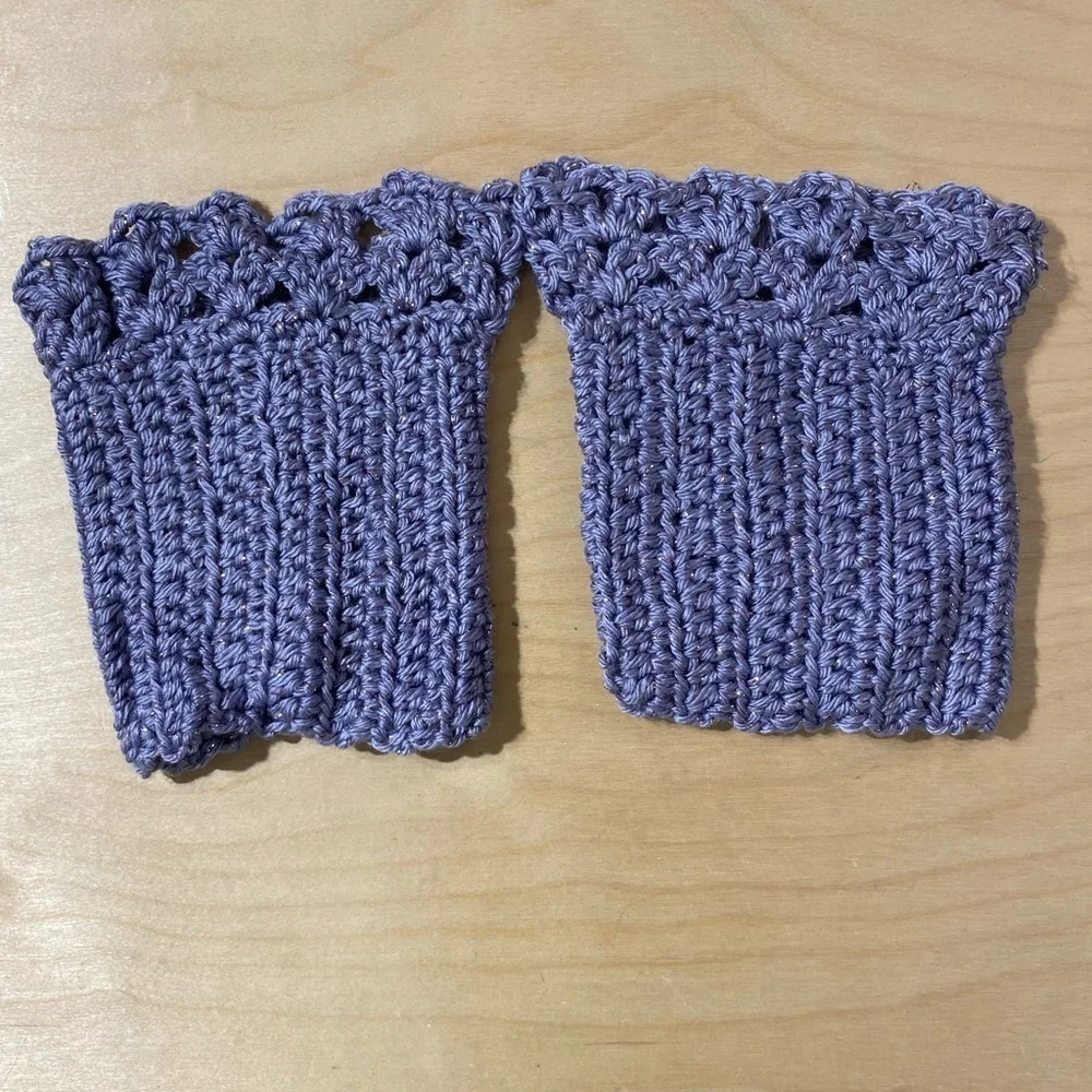 Handmade Purple Crochet Boot Toppers (OT)